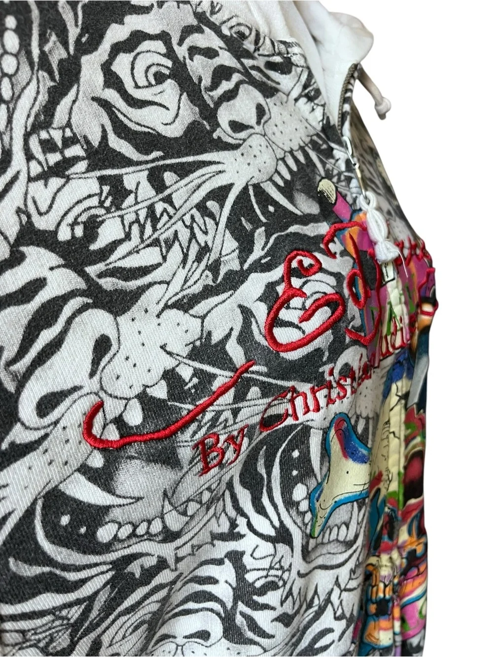 Ed Hardy Y2K Vintage USMC Death Before Dishonor Eagle All Over Print Hoodie LRG